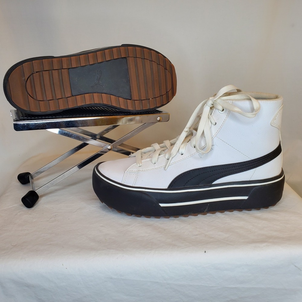 Puma Kaia Mid Platform Womens Sz 9 1/2 Sneakers Casual Shoes White Black